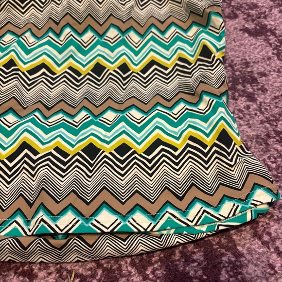 La Blanca Women's Zigzag Top NWT Green Yellow Black White Swim Tankini Ruched L - Picture 6 of 11